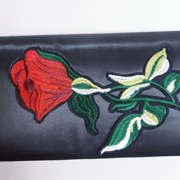 NWT Lauvier Single Rose Embroidered Satin Handbag - Picture 4 of 12
